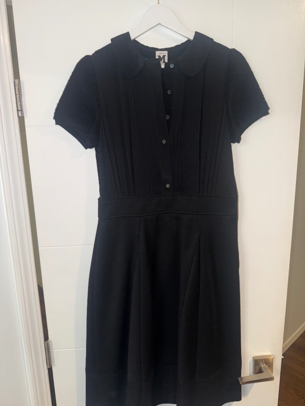 Vintage Missoni Black Knit Polo Midi Dress